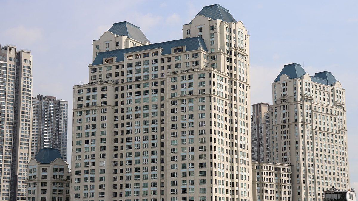 Skyline of modern high-rise residential buildings in Ho Chi Minh City, Vietnam